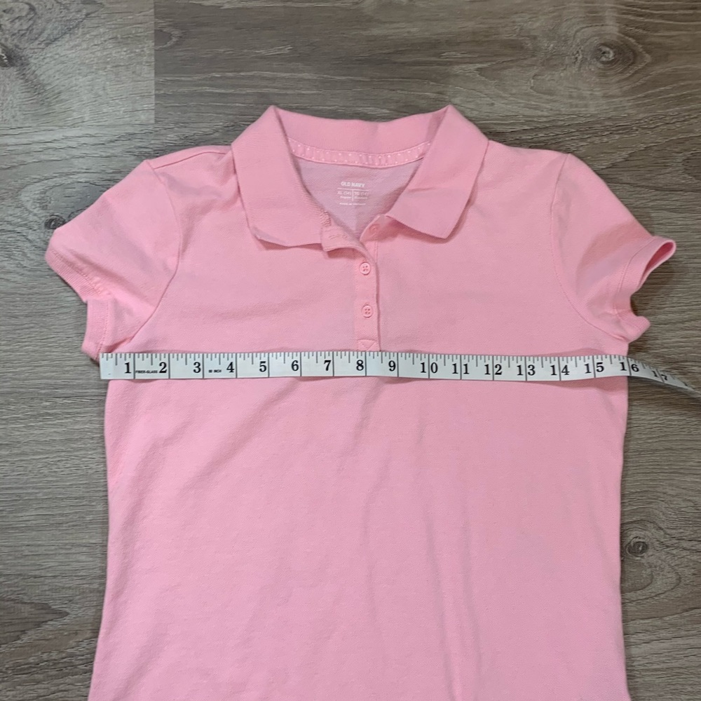 Old Navy Girls pink polo shirt - Picture 3 of 6